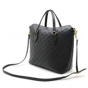 Gucci Black Signature sima Handbag Leather